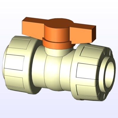 Kugelhahn C 10 manuell PP, FKM+/EPDM DN20 d25, PP Stutzen (IR)