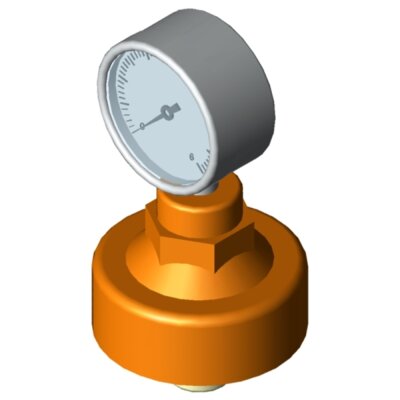 Membrandruckmittler MDM 902 PVC/PTFE DN20 PVC Stutzen, Manometer